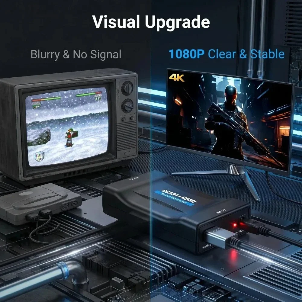 SCART To HDMI-Compatible Conve - Scart To Hdmi 评论和价格